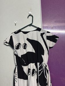 Abstract Print Casual Dress