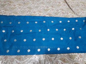 Blue &amp; Silver Sari