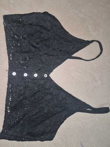 Black Lace Bralette-XS