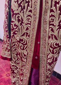 Bridal Sherwani Velvet Full Hand Embroidery