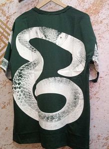 Snake Print Drop Shoulder T-Shirt