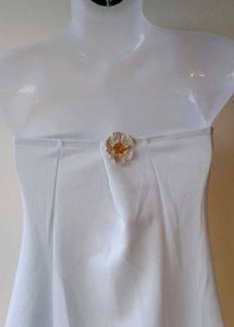 White Strapless Mini Dress