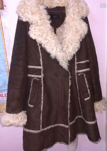 Brown Faux Fur Trim Coat🦫🪹🥀