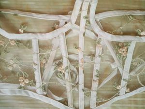 Embroidered under bust net corset belt