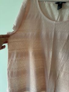 H&amp;M Self Design Pretty Peach Top