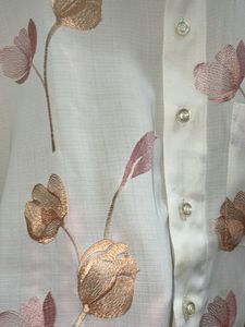 Floral Embroidered Georgette Shirt
