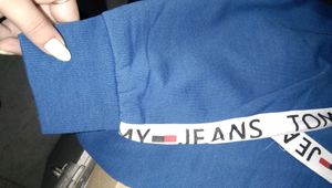 Blue Front Zipper Sweat Shirt