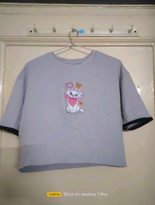 Y2K Marie Cat embroidery Tee