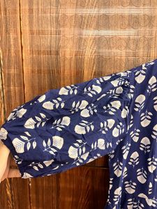 Blue &amp; White Floral Print Dress