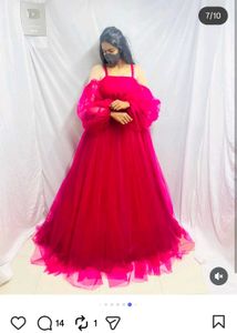 Elegant Pink Tulle Gown