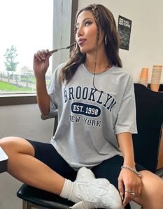 Brooklyn Printed Grey Round New T-shirt