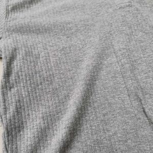 Grey Ribbed Top