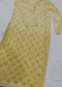 Yellow Embroidered Salwar Kameez Set
