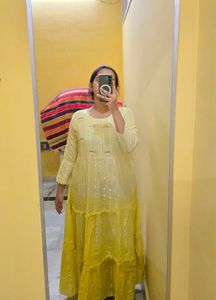 Yellow Embroidered Gown