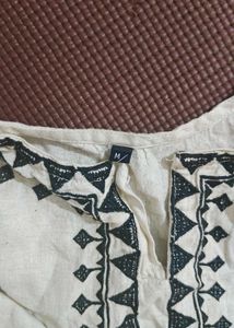 Embroidered White Kurta