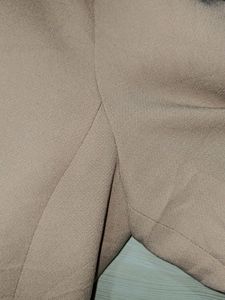 Nude Blazer With Velvet Pants