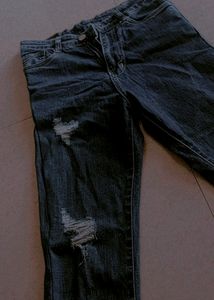 Blue ripped jeans
