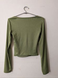 Olive Green Long Sleeve Top