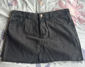 Ripped Denim Skirt