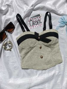 Chic Tweed Corset Top