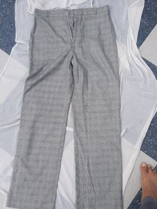 Grey Plaid Trousers