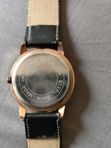 Black Strap  Watch With Oversize  Dial