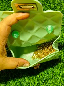 Cute Green Quilted Mini Bag