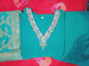 V Neck Trending Kurta Plazo Pant With Dupatta