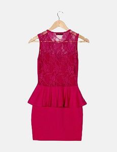 Lace Peplum Bodycon  Dress
