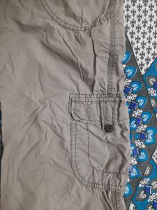 Neutral Colour Parachute Cargo Pants