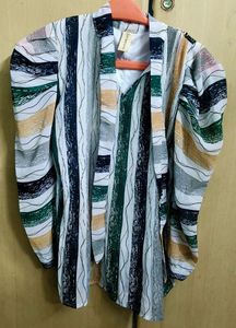 Striped Tie-Neck Top