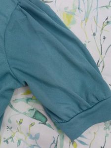 Blue Puff Sleeve Top