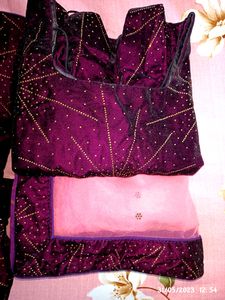 Designer Lehenga -wine Color With Contrast Dupatta