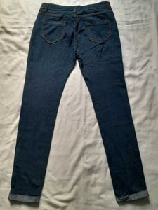 Blue Mid Waist Slim Jeans