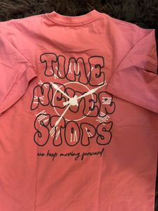 Trendy Pink Graphic Oversized Tee