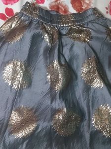 Grey &amp; Gold Ethnic Skirt