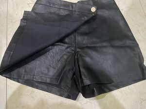 High waisted Faux Leather Skort