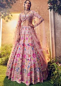 Floral Lehenga Choli with Unstitched Blouse