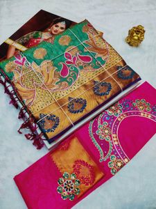 *grand bridal stone work samuthirika Sarees