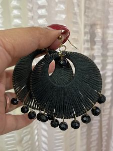Black Thread Hoops