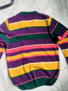Monte Carlo Striped V-Neck Sweater