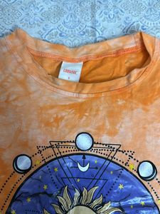 Orange Tie-Dye Celestial Tee