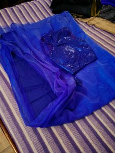 beautiful party wear  saree with blouse