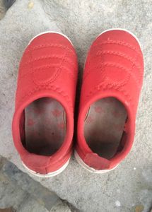 Red Quilted Baby Shoes