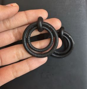 Black Double Hoop Earrings