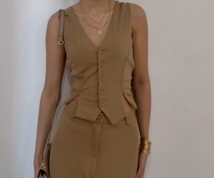 Brown Skirt And Vest Co-ord