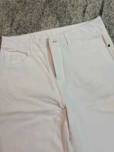White Wide Leg Denim Jeans