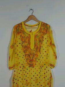 Yellow Lucknowi Kurti