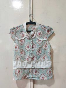 Floral Ruffle Blouse