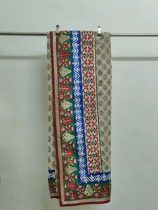 Off White Saree with border
